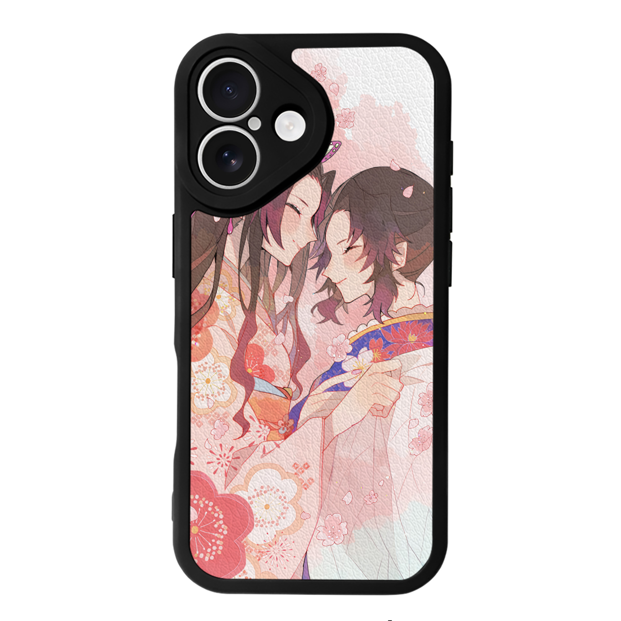 （画像用） 鬼滅の刃（きめつのやいば）蟲柱-胡蝶 しのぶ／こちょう しのぶ Kochou Shinobu 【iPhone 16シリーズ対応】シリコンスマホケース（レザー調） 材質：シリコン